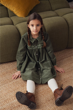 Cassie dress hand-smocked in velvet