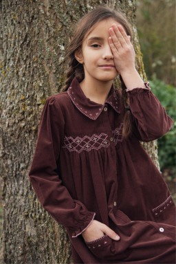 Cassie dress hand-smocked in velvet