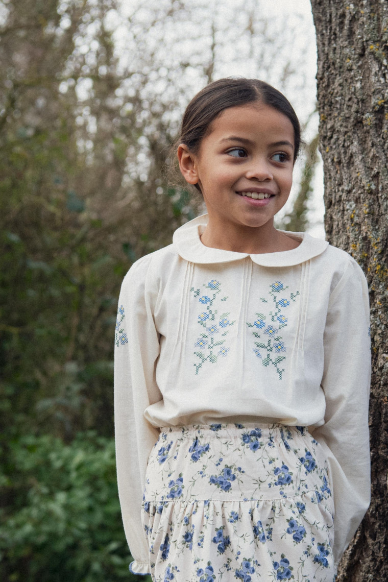 Kayla blouse with cross-stitch embroideries