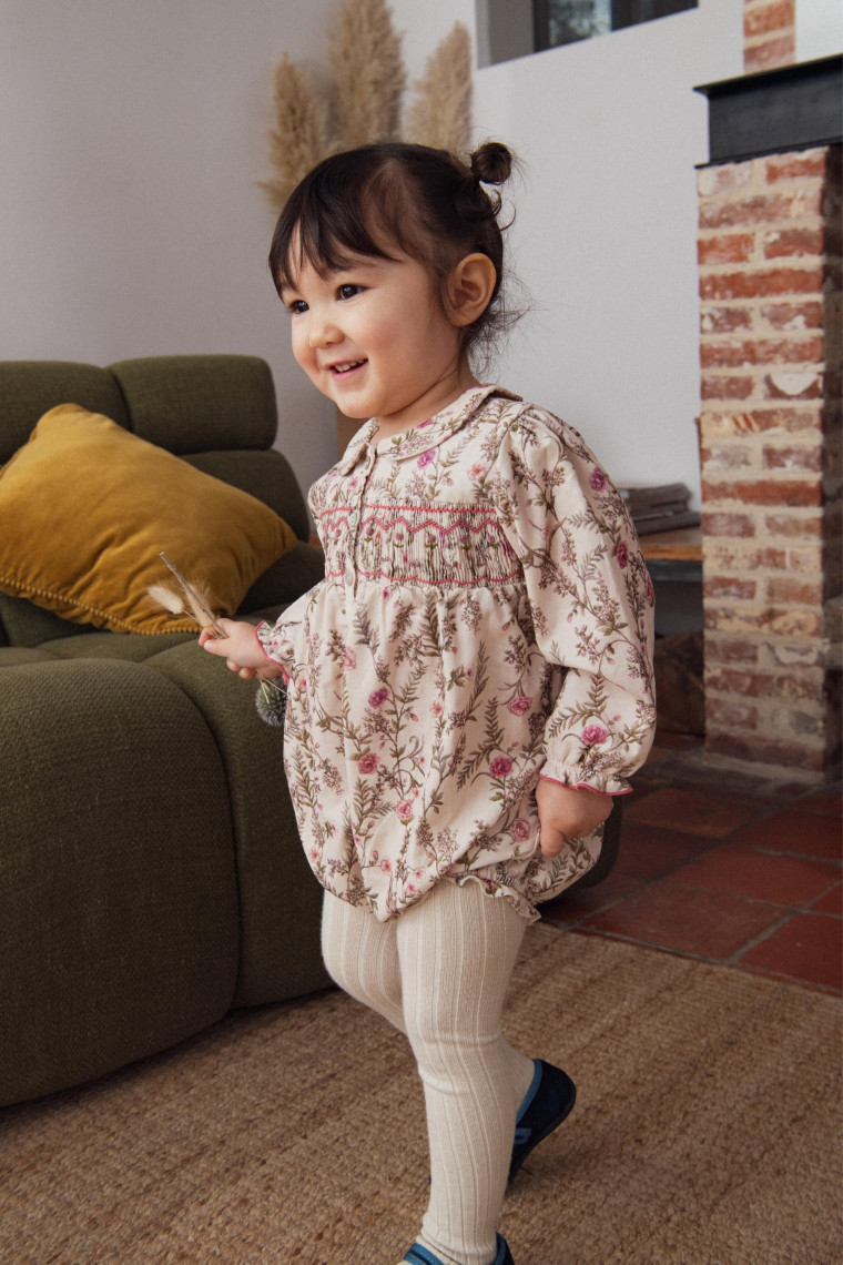Lina hand-smocked romper