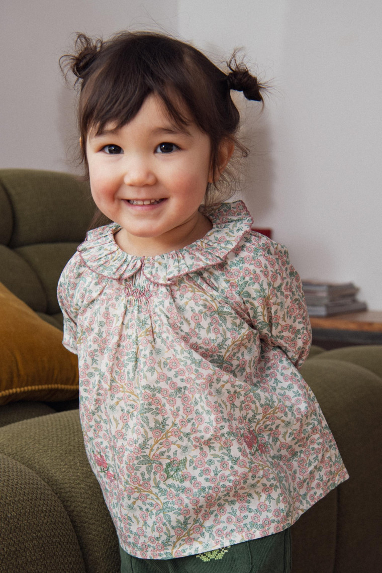 Olympe embroidered blouse in liberty