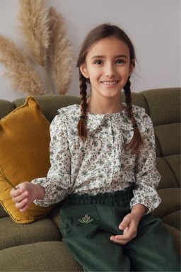 Pauli blouse with cross-stitch embroidery in Liberty