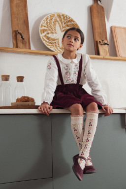 Roma embroidered skirt in velvet