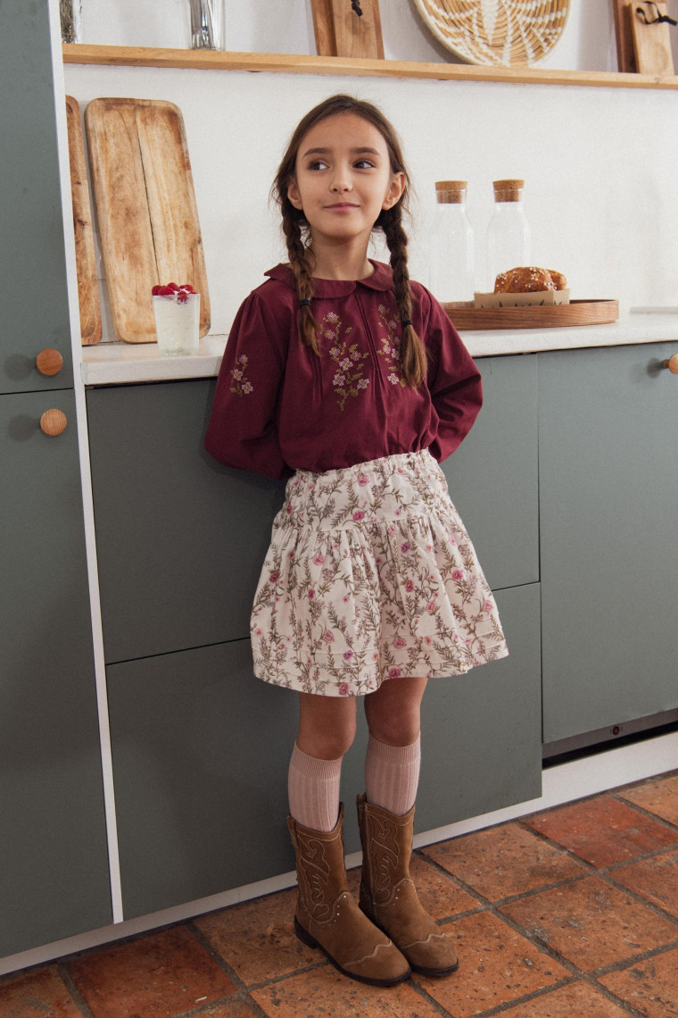 Sophie velvet skirt wild flowers