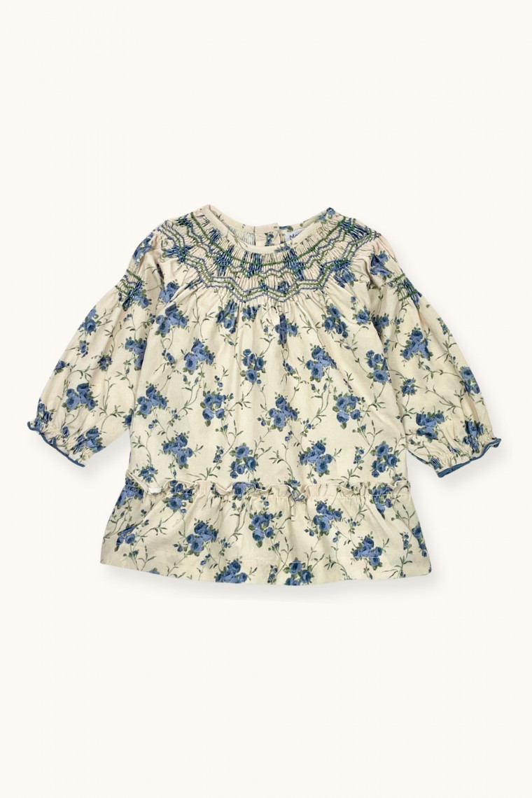 Marta dress hand-smocked in velvet