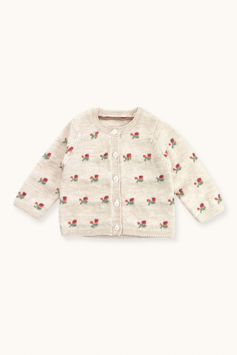 Bud roses baby cardigan