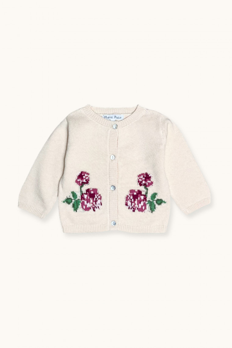 Flora baby cardigan antic rose