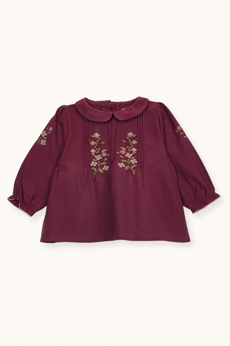 Kayla blouse with cross-stitch embroideries