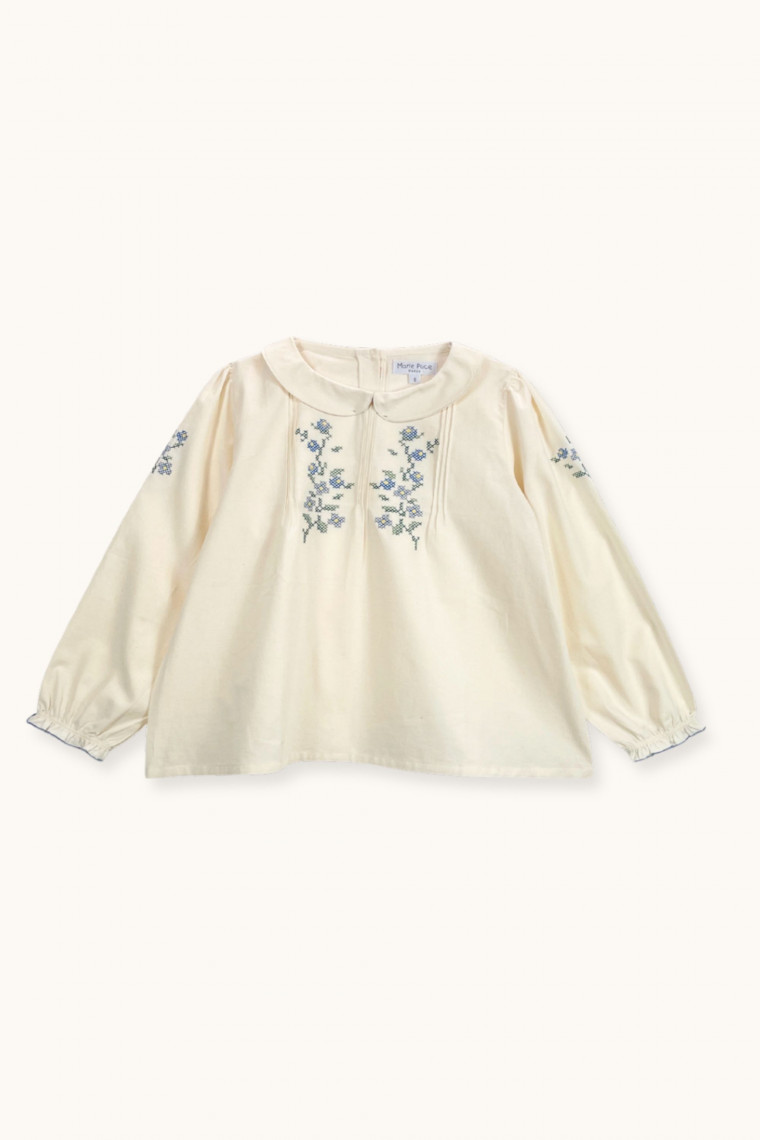 Kayla blouse with cross-stitch embroideries