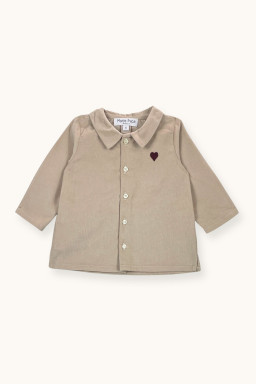 Mario embroidered baby shirt in velvet