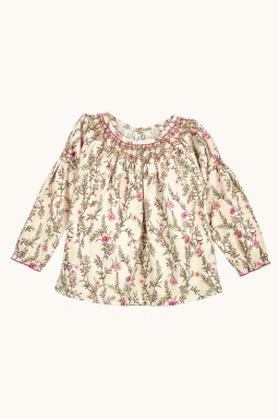 Alba blouse hand-smocked in flannel