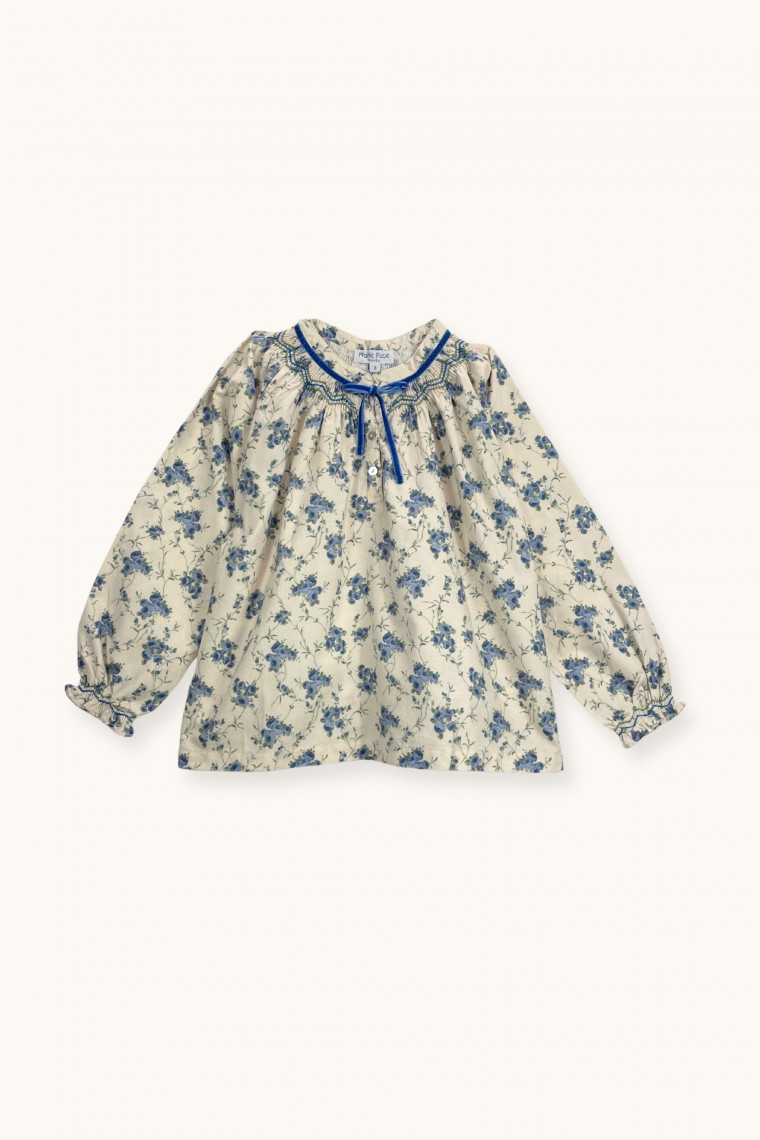 Aria blouse hand-smocked in flannel
