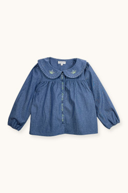 Pauli blouse embroidered in chambray