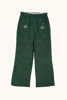 Bruges pants with cross-stitch embroideries