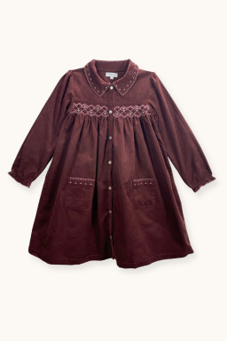 Cassie dress hand-smocked in velvet