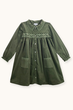 Cassie dress hand-smocked in velvet