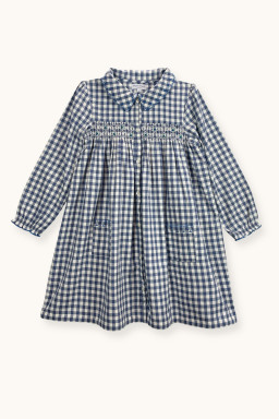 Cassie dress hand-smocked in gingham