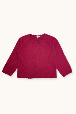 Luna scalloped cardigan in merino wool