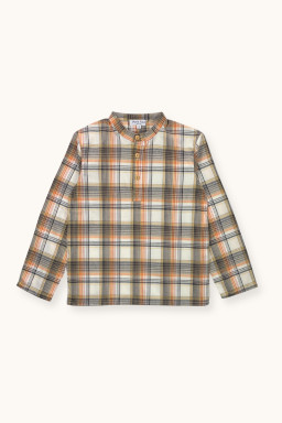 Chemise Emile tartan orange-crème