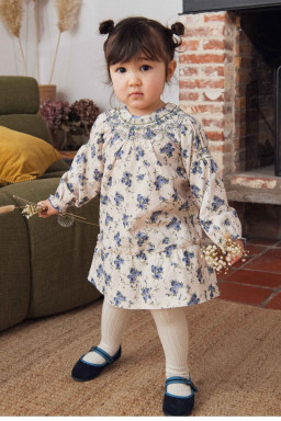 Marta dress hand-smocked in velvet