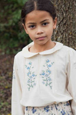 Kayla blouse with cross-stitch embroideries