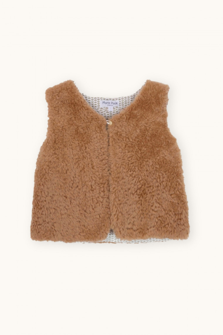 Galate fake fur sleeveless vest