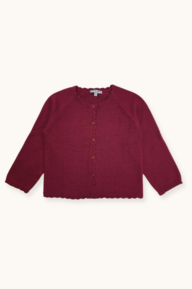 Cardigan Luna festonné en merinos