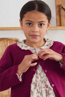 Luna scalloped cardigan in merino wool