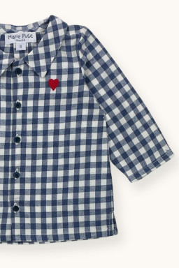 Chemise bébé brodée Mario en vichy