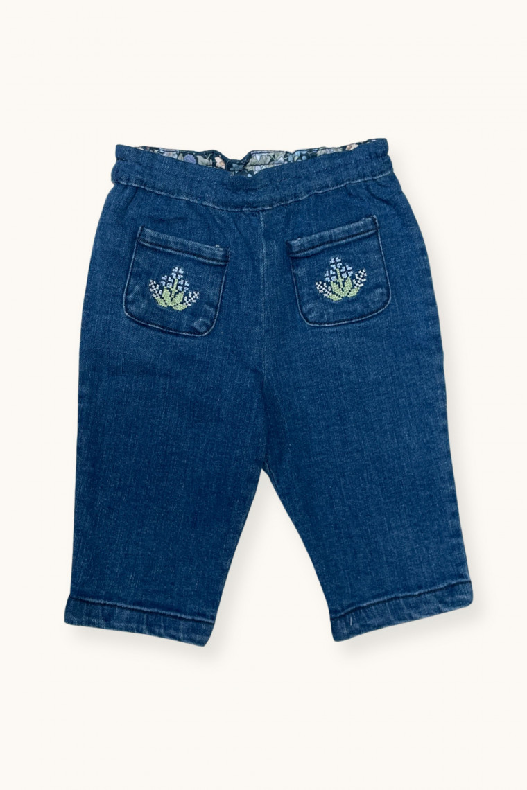 Bruges baby jeans with cross-stitch embroideries