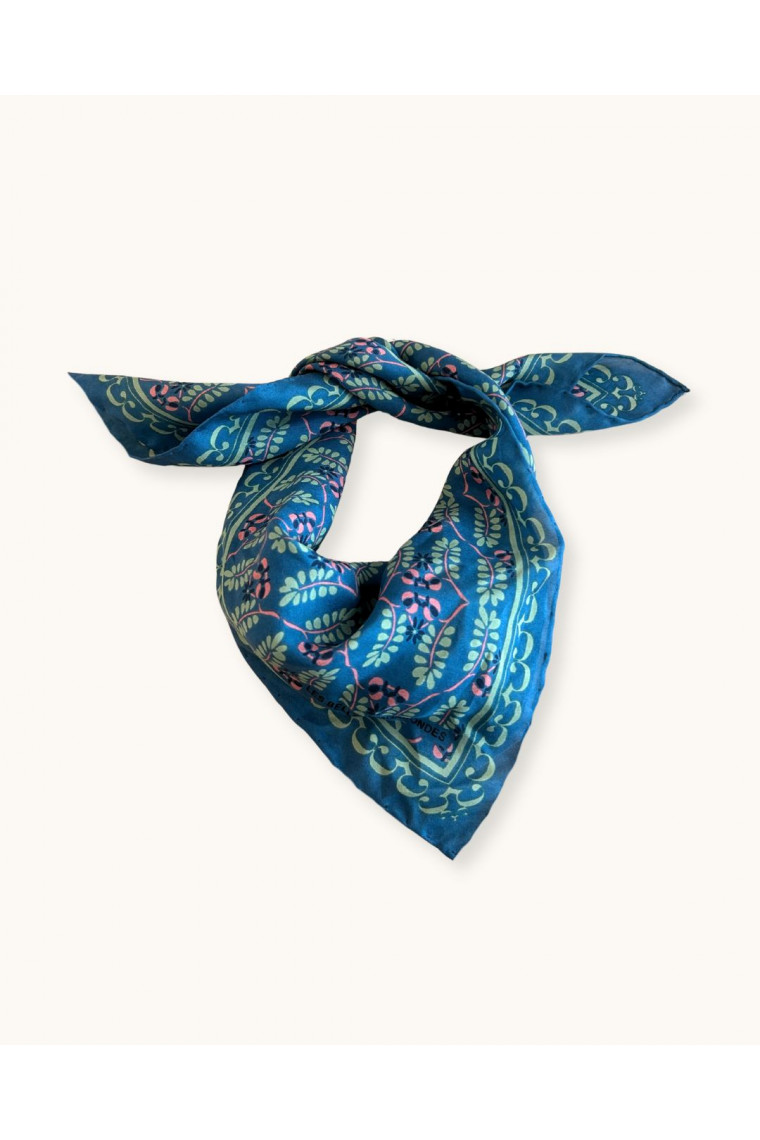 Foulard en soie Albertine bleu