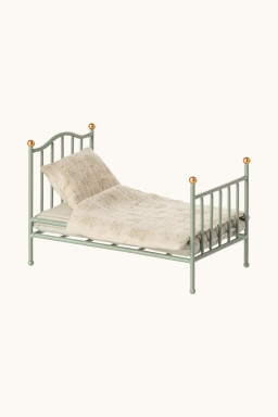 Vintage mint Bed in metal For mice Maileg