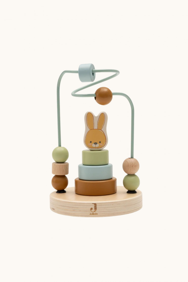 Bunny Luz Wooden Spiral Bead Maze - Jollein