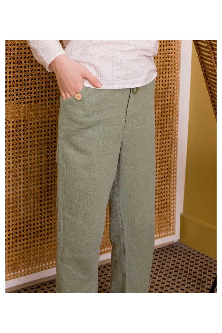 Enzo trousers in double gauze