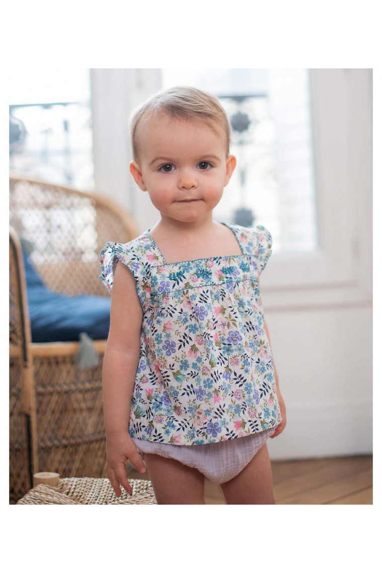 Baby Olivia embroidered blouse in Liberty