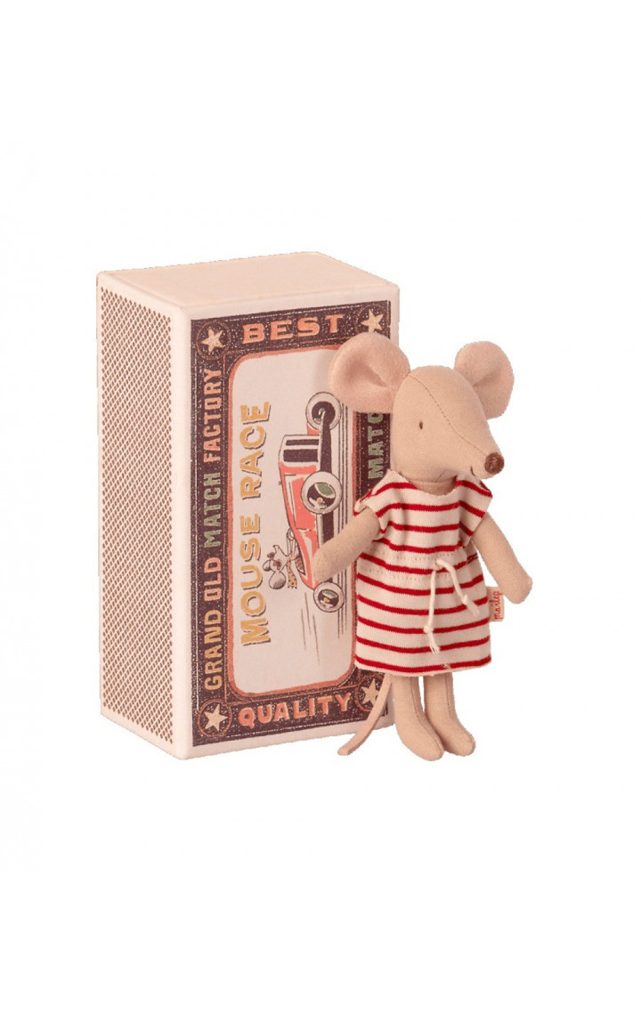 Big sister mouse in matchbox Maileg