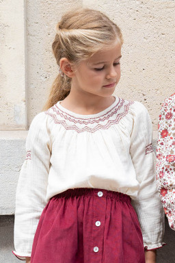 Alba hand smocked girl blouse