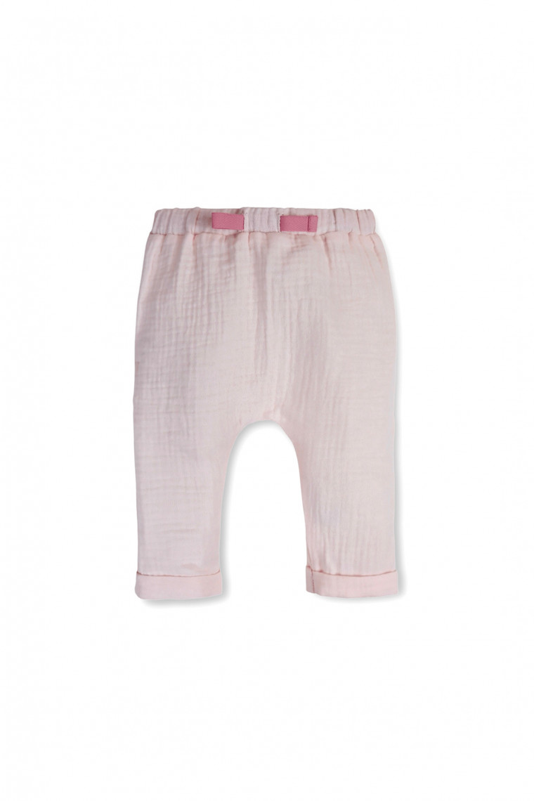 Sarouel en double gaze rose perle