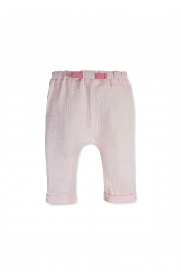 Sarouel en double gaze rose perle