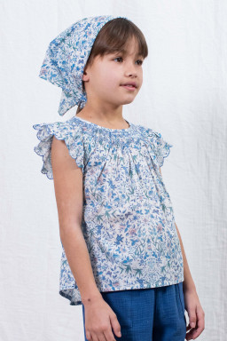 Smocked blouse in Liberty Paloma