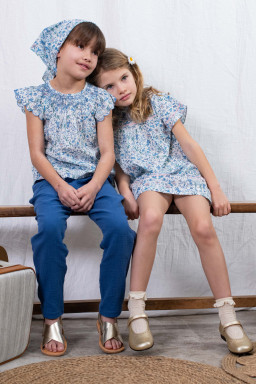 Smocked blouse in Liberty Paloma