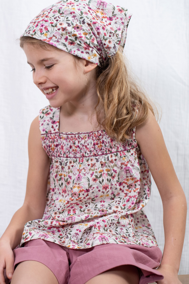 blouse fille smockée en Liberty