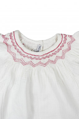 Smocked blouse Paloma in organic double gauze