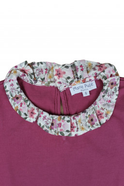 T-Shirt with "froufrou" collar in organic cotton