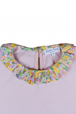 T-Shirt with "froufrou" collar in organic cotton
