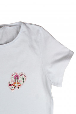 T-shirt coeur with Liberty