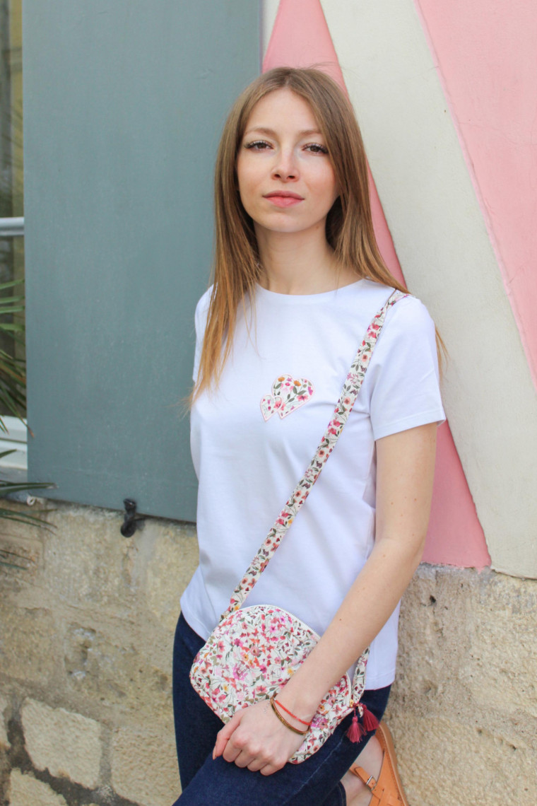 Tee-shirt coeur en Liberty
