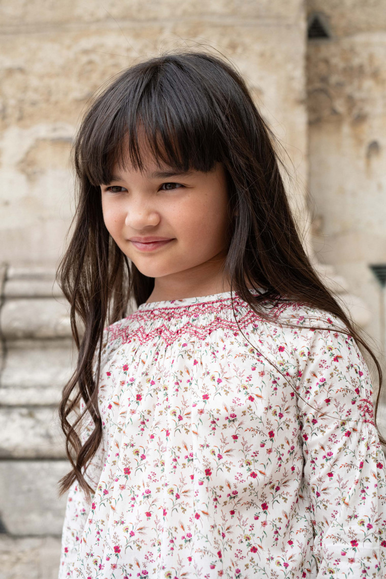 blouse fille en Liberty avec smocks