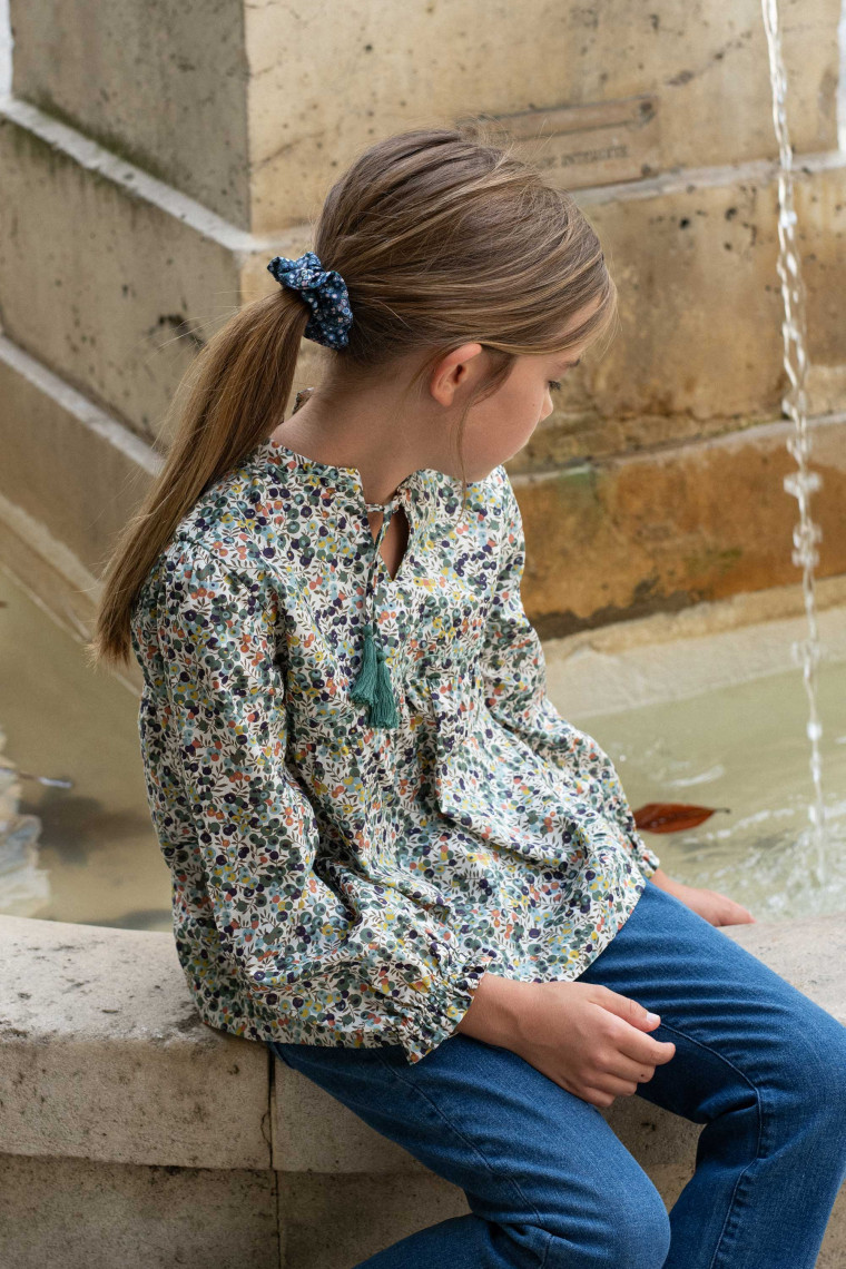 Blouse pour fille en Liberty brodée
