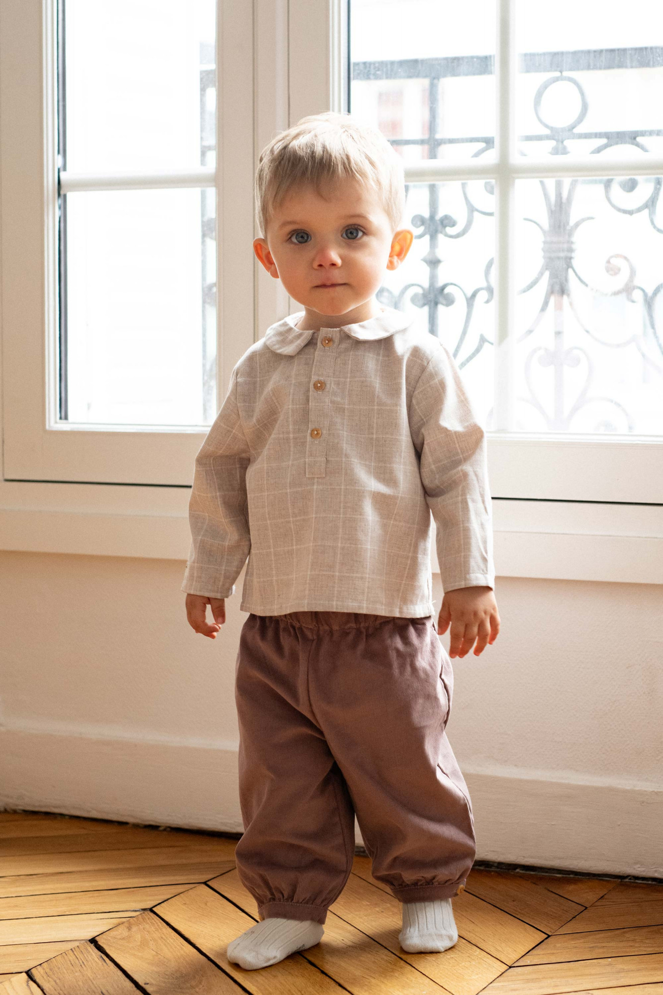 Ensemble 3 pièces : cardigan + bloomer + chaussettes bébé naissance -  sable, Bébé